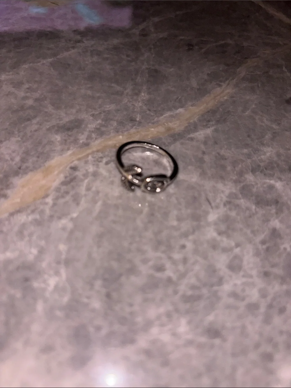 Sterling Silver Floral Accent Ring - Silver
